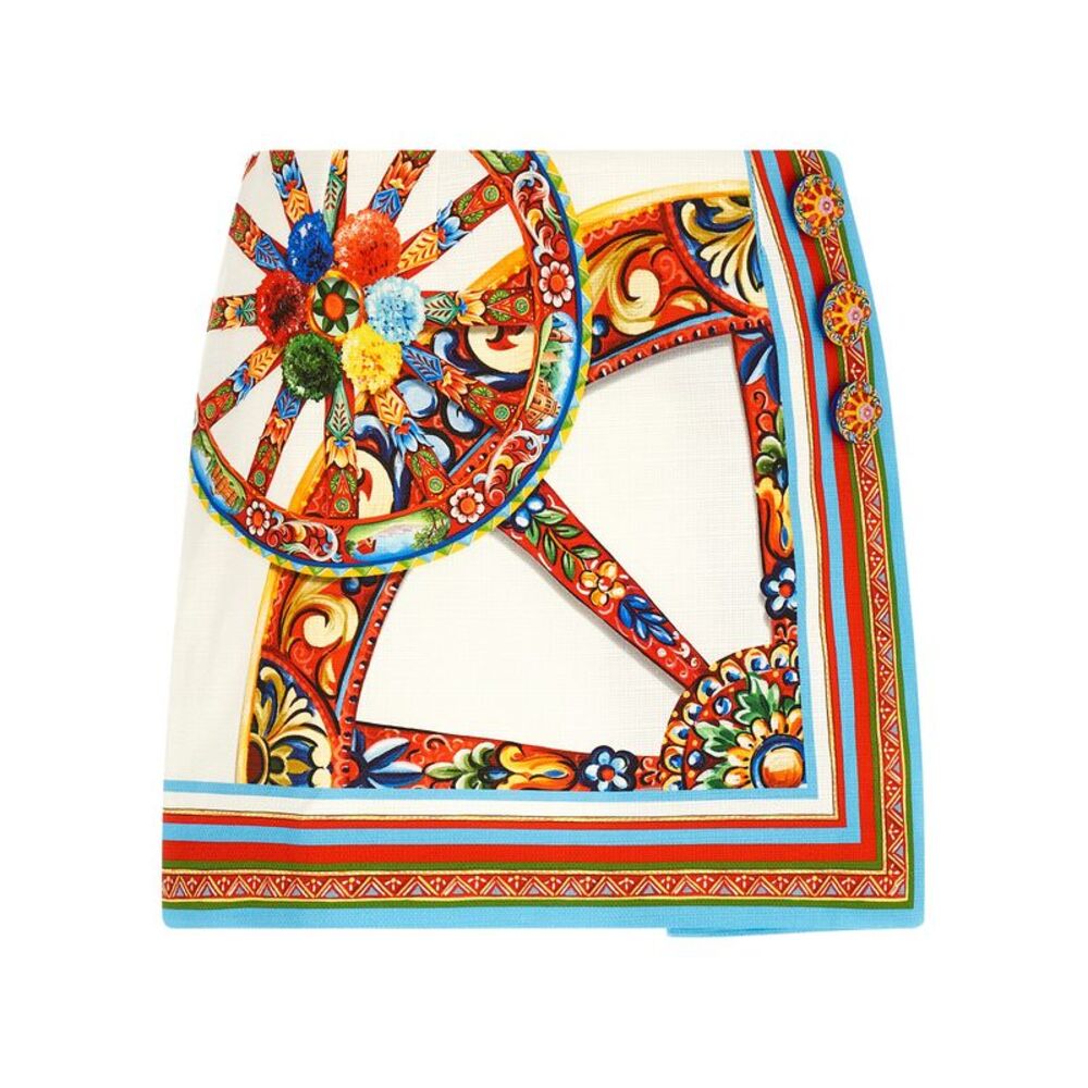 Dolce & Gabbana Multicolor Cotton Long Women's Skirt